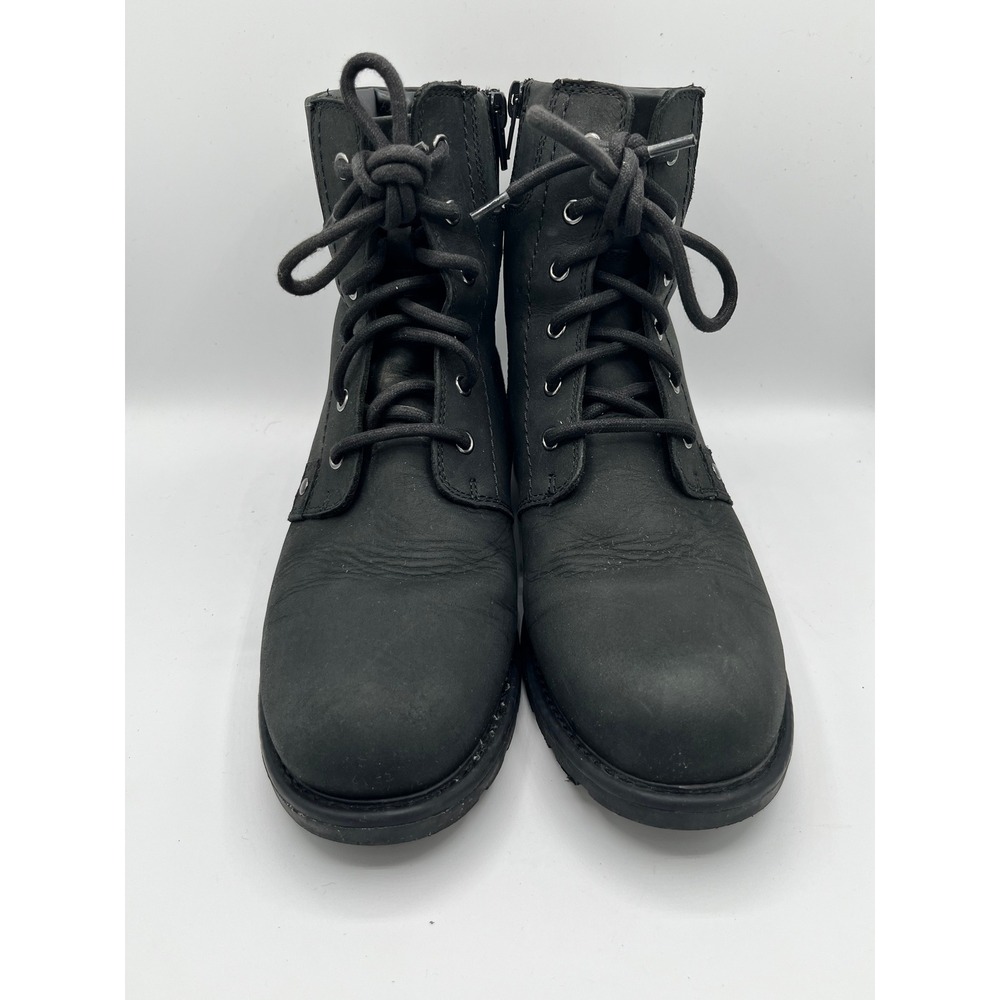 Clarks Orinoco 2 Style Women Black Leather Combat Ankle Boots Size 9M